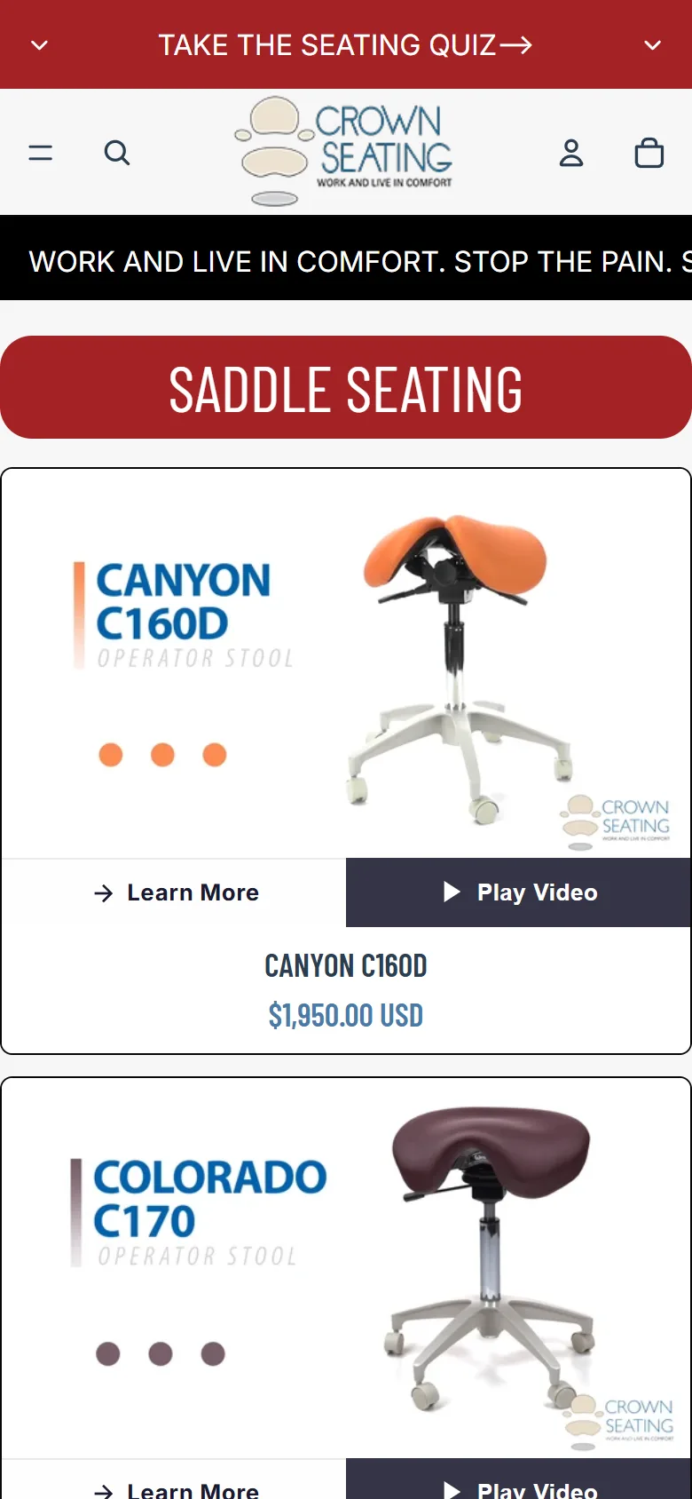 Crown Seating on mobile