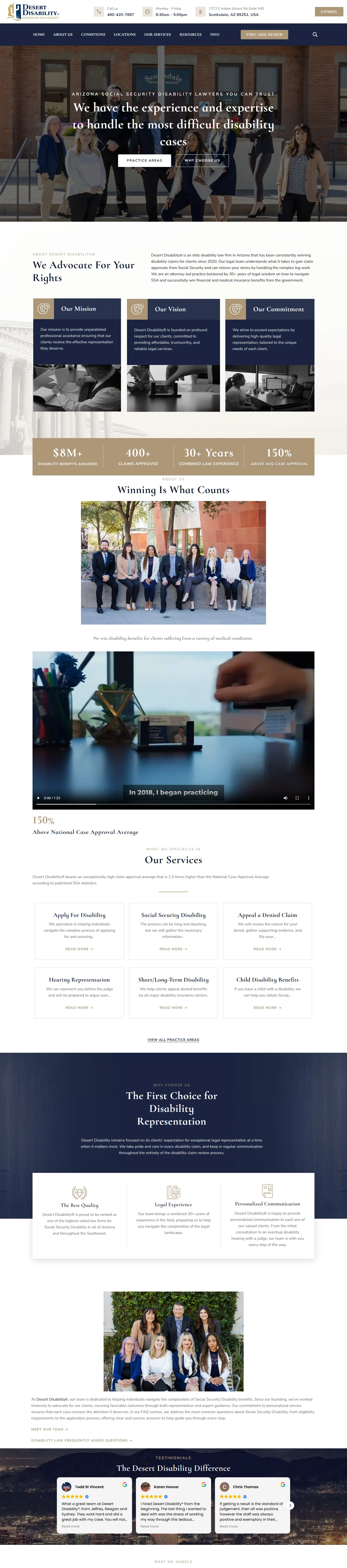 Desert Disability website, full page
