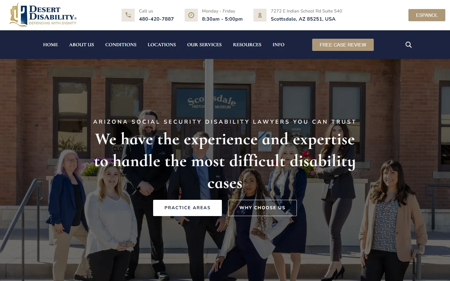 Desert Disability website homepage