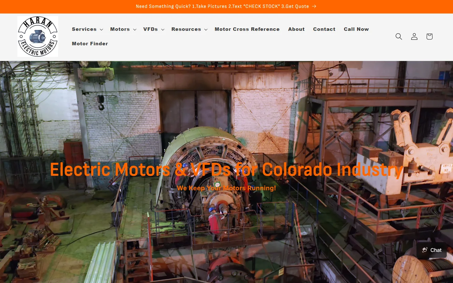 Haran Electric Motors website homepage