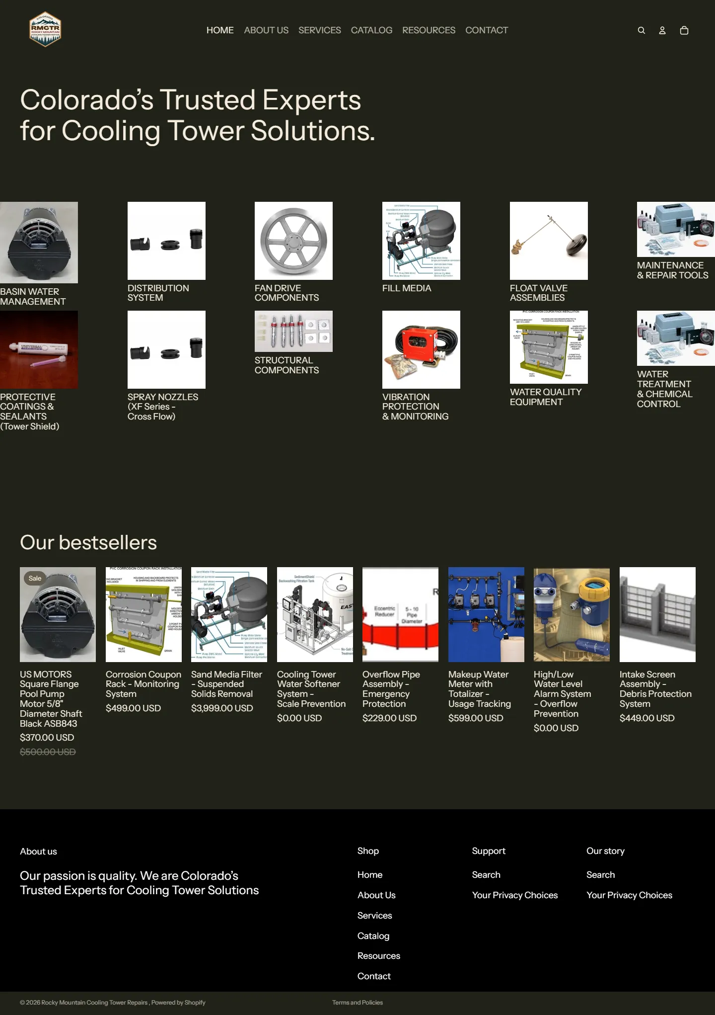 Rocky Mountain Cooling Tower website, full page