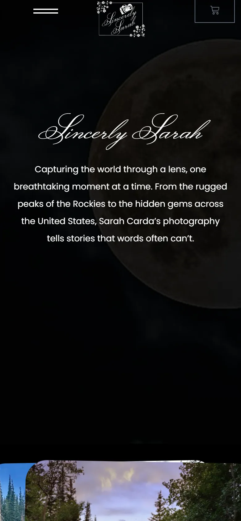 Sincerely Sarah on mobile